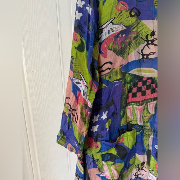 LAVENA FASHION | medium | Sheer Button-Up Floral Front Long Shirt - Picture 5 of 7